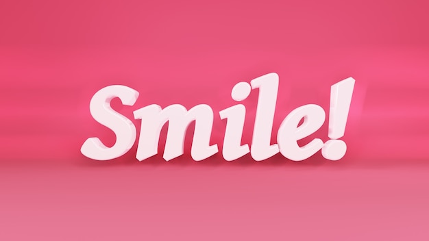 phrase et un slogan de motivation Smile Inscription avec les ombres