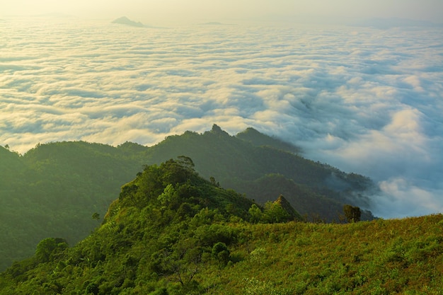 Phu Chee Dao Chiang Rai Province ThailandSunrise à Phu chee dao pic de montagne à Chiang Rai