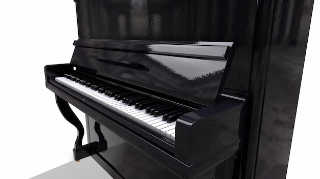 Piano Grand Piano Percussion Instrument de musique isolé sur fond blanc rendu 3D