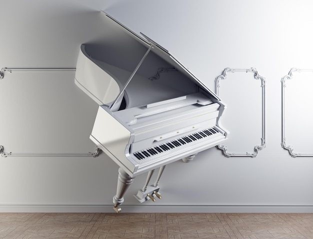 Piano à queue dans le mur