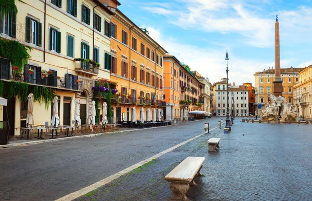 Piazza Navona le matin, Rome, Italie