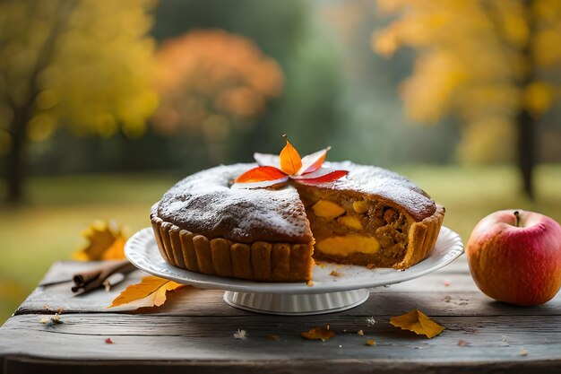 Pie de citrouille du jour de Thanksgiving avec de la crème fouettée fait maison