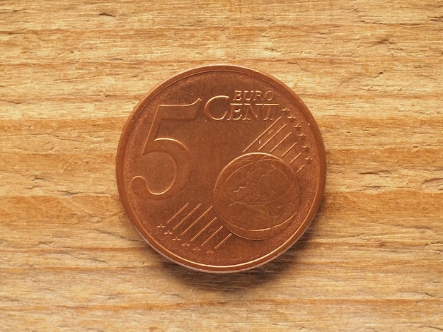 Pièce de 5 cents monnaie commune de l'Europe