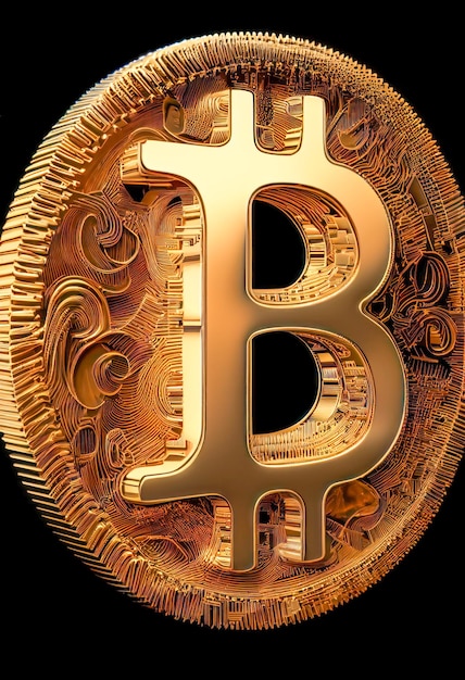 Pièce d'argent crypto bitcoin isolée sur fond sombre