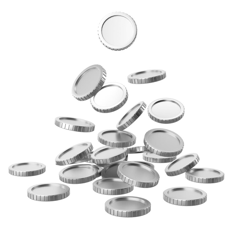 Photo pièce d'argent pile de pièces 3d illustration