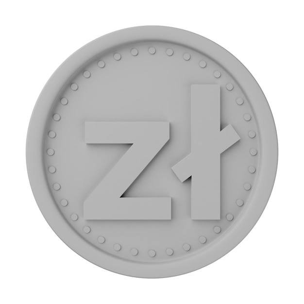Photo pièce d'argent zloty illustration 3d isolée sur fond blanc
