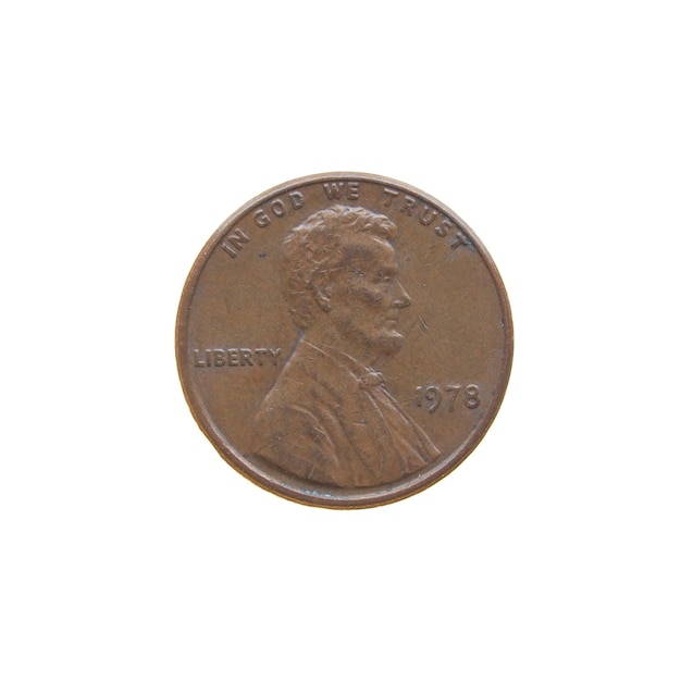 Pièce d'un cent isolé