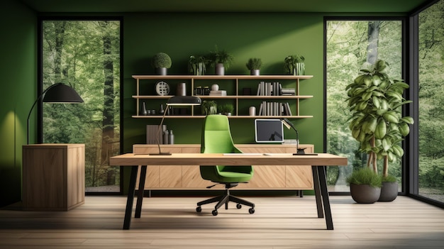 Une pièce avec des étagères pour chaises de bureau et une plante en pot