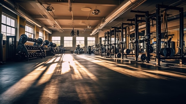 une pièce avec un grand miroir qui dit " la salle de sport "