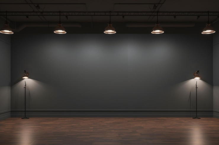 Photo une pièce avec un mur qui a des lumières dessus