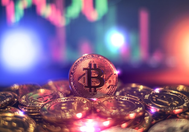 Photo pièce d'or bitcoin