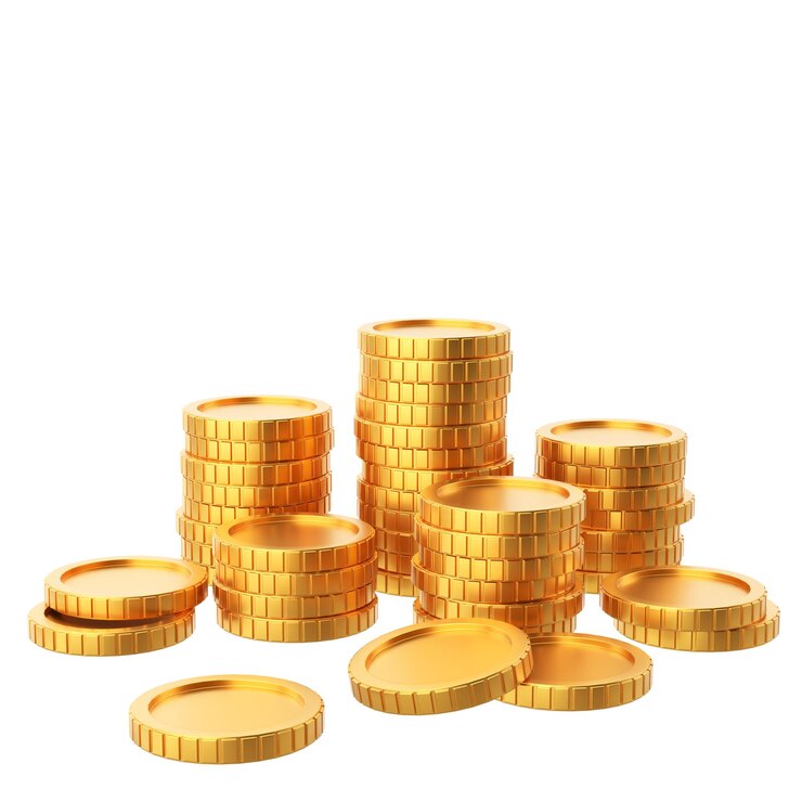 Pièce d'or Pile de pièces 3D illustration