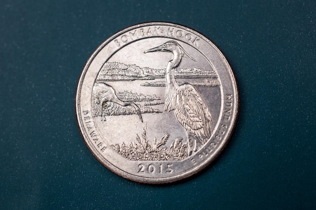 Photo une pièce d'un quart de dollar américain de 25 cents