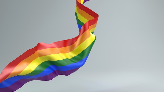 Pièce de tissu de couleur LGBT de tissu soufflé 3d rendu textile élégant