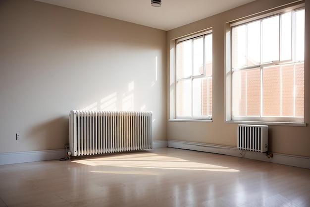 Pièce vide avec fenêtre et radiateur