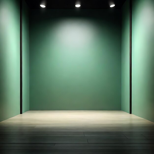 Pièce vide et fond de mur vert AI