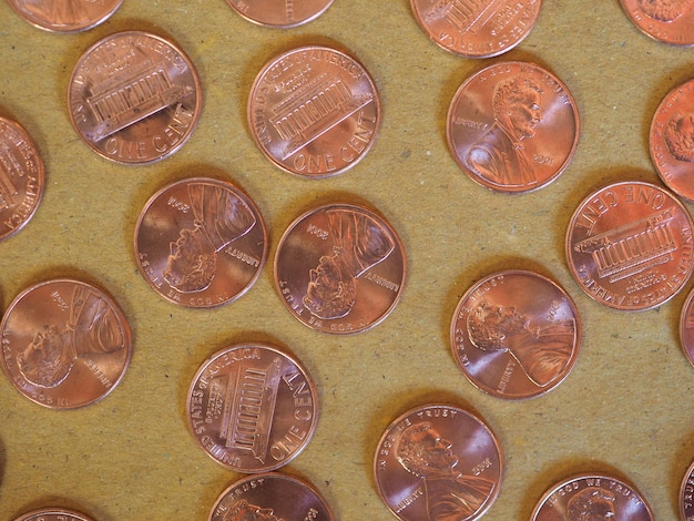 Photo pièces d'un cent dollar, états-unis