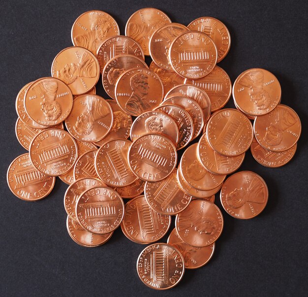Photo pièces d'un dollar cent centime de blé