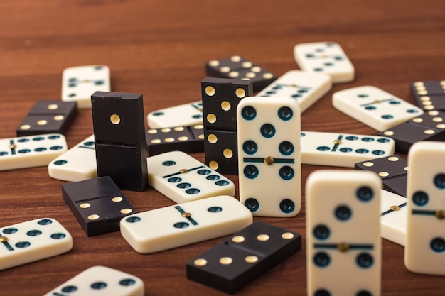 Pièces Domino en noir et blanc