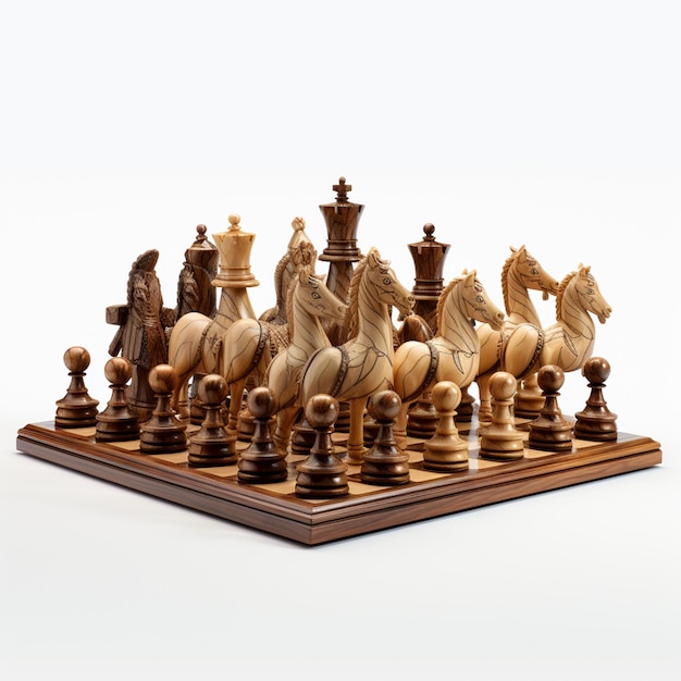Pièces d'échecs d'argile artistique pour le jeu ai générées
