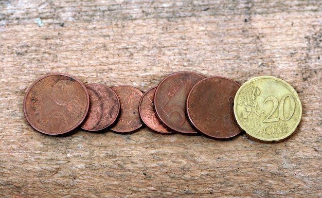 les pièces en euros se ferment