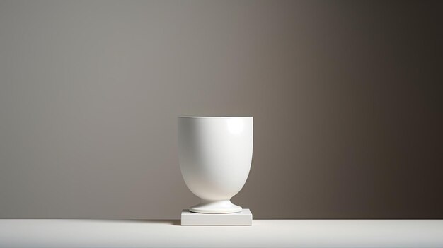Piédestal en céramique blanc propre minimaliste pour la présentation de la céramique