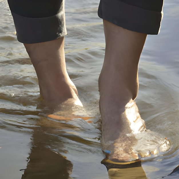 les pieds dans l&#39;eau