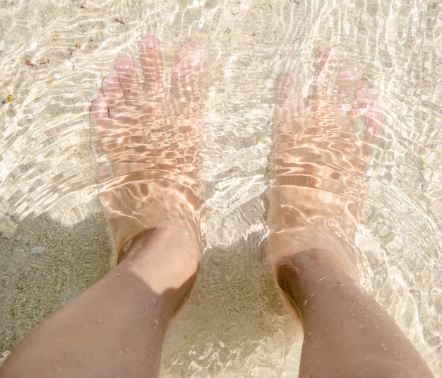 Pieds mer de sable et moi