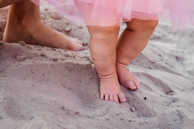 Les pieds sur la plage