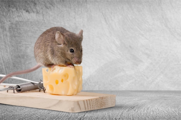 Piège à souris avec fromage et souris