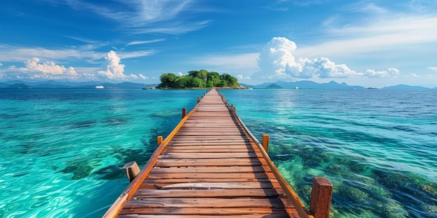 Pier qui entre dans la mer d'Azur IA générative