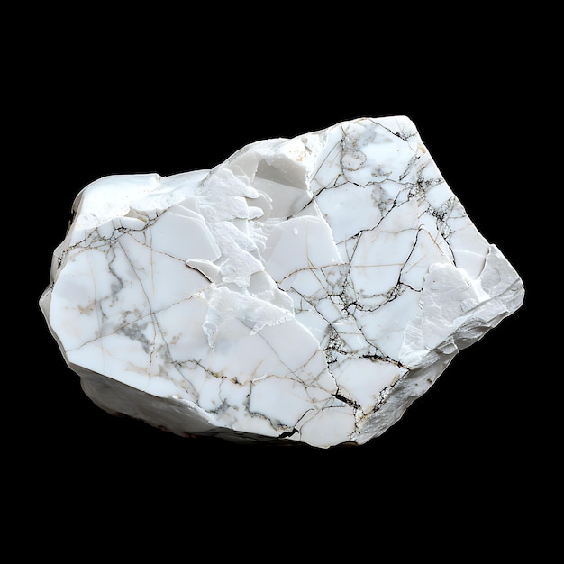 Photo une pierre blanche avec un fond noir avec des marbres blancs et gris