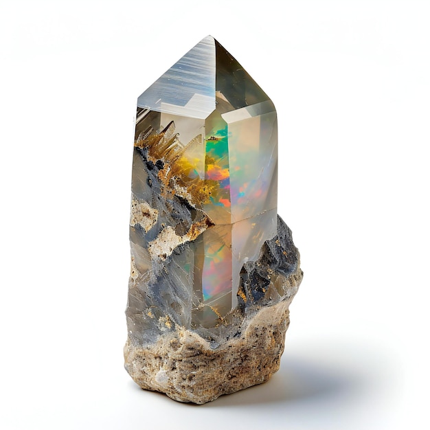 Pierre de fluorite sur fond blanc