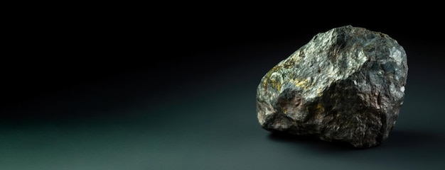 Pierre minérale fossile de trévorite Fossile cristallin géologique Fond sombre en gros plan