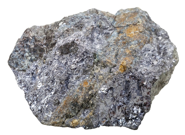 Pierre minérale de galène avec chalcopyrite isolée