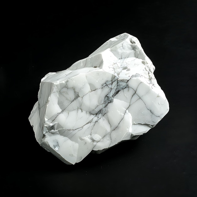 Photo une pierre de quartz blanc avec un fond noir avec un blanc qui dit 