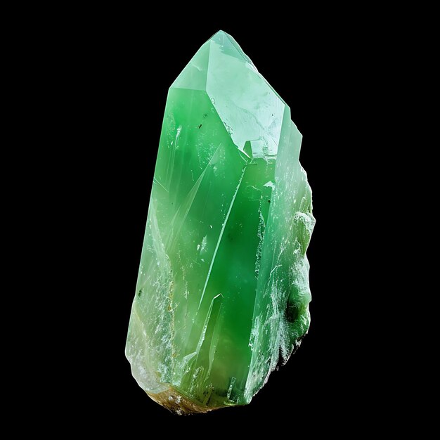 Photo une pierre de quartz vert est placée sur un fond noir