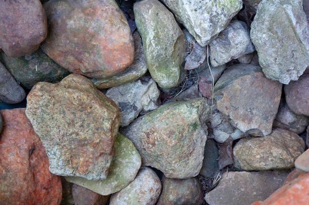 Pierres colorées backgroung texture Rocks closeup vue de dessus