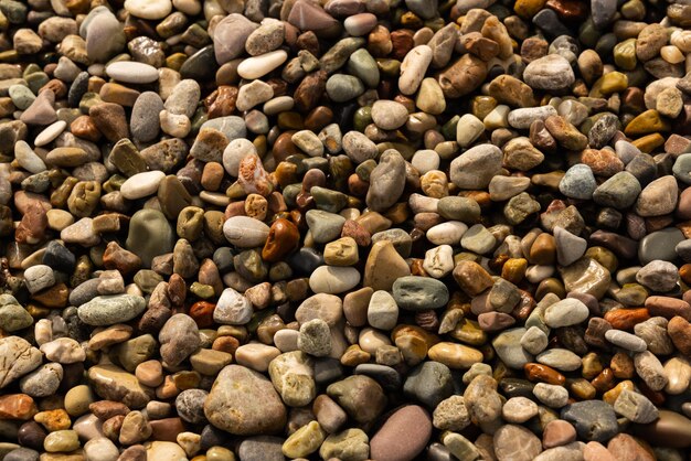 Pierres colorées sur la plage