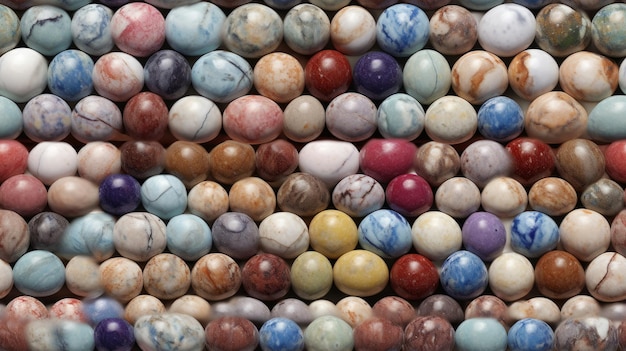 Pierres de marbre multicolores arrondies sans soudure