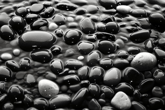 Pierres noires sur fond noir