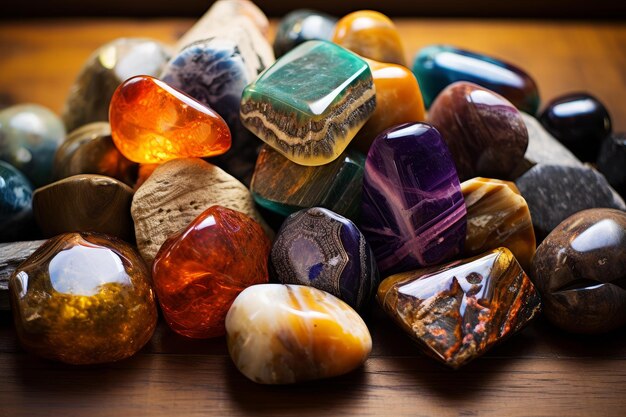 Les pierres précieuses aux couleurs vives génèrent l'ai