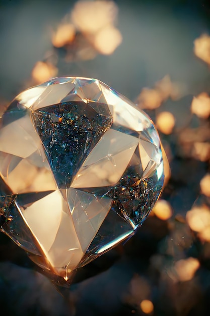 Pierres précieuses brillantes diamants cristaux fond abstrait Beau fond d'écran de luxe Art numérique