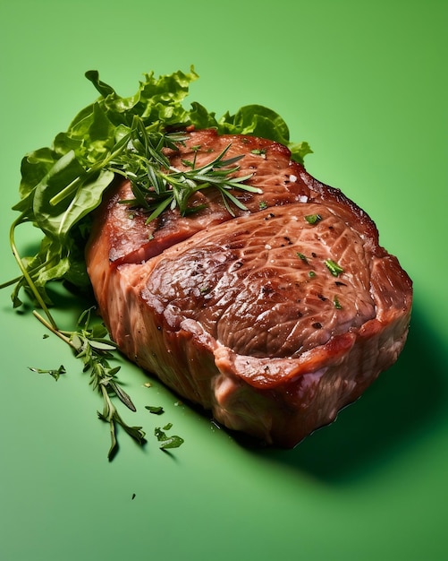 Photo pieu de viande sur un fond plat