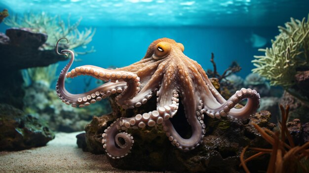Photo la pieuvre dans un aquarium