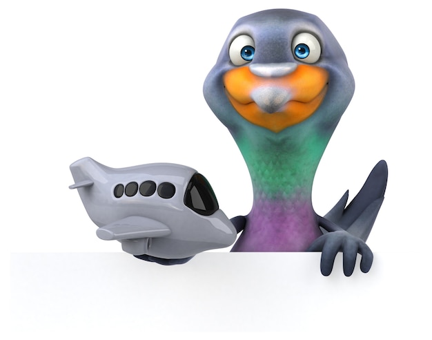 Pigeon amusant - Illustration 3D