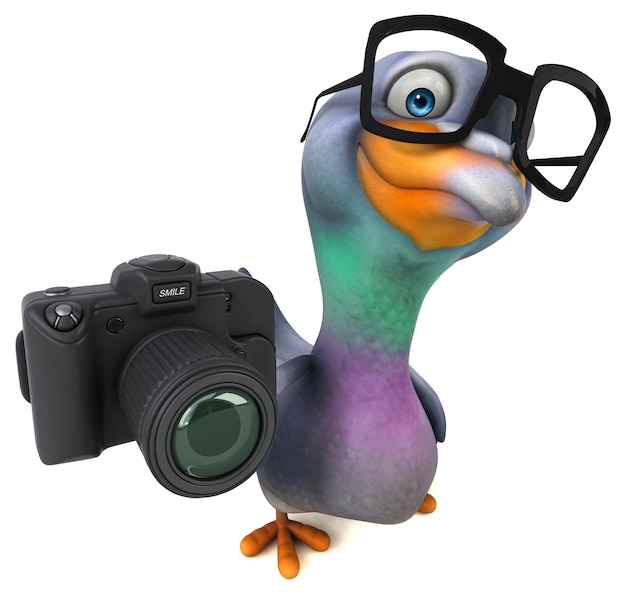 Pigeon amusant - Illustration 3D