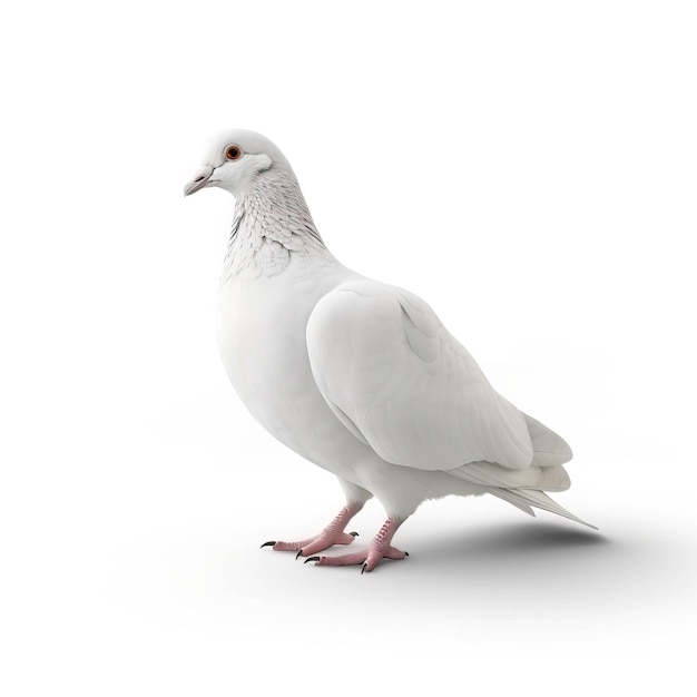 Photo pigeon blanc isolé sur un fond blanc