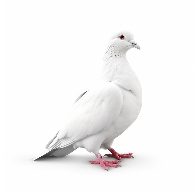 Photo pigeon blanc isolé sur un fond blanc