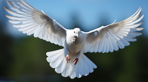 pigeon blanc volant